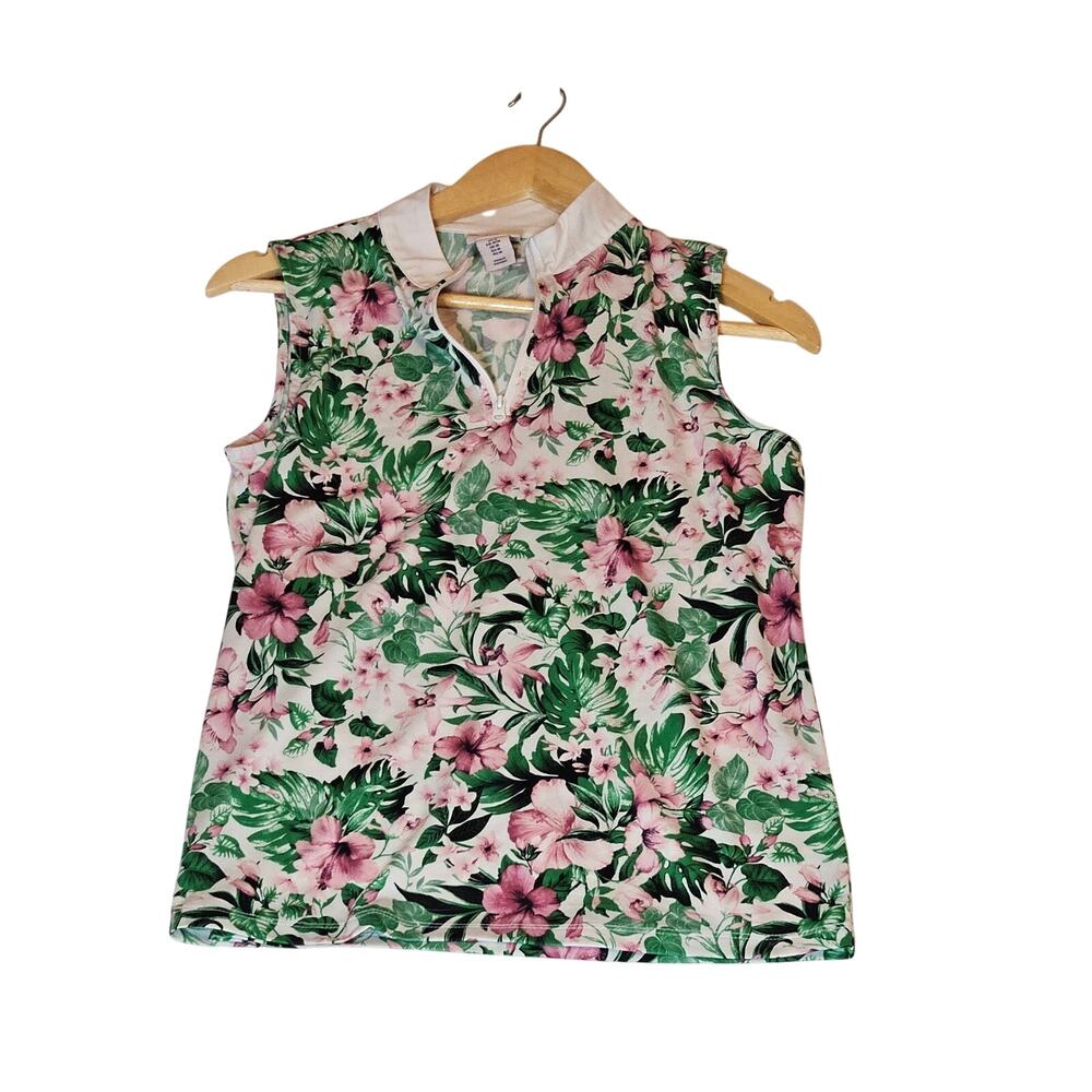 Tommy Bahamas Golf Women's Tropical Sleeveless Shirt Top Med Active Pickleball